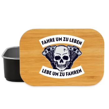 Motorrad Totenkopf Spruch Motorräder Statement - Lunch Box - Schwarz - Vorne
