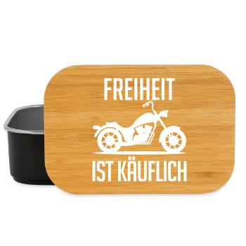 Motorräder Biker Motorrad Freiheit Sprüche Rocker - Lunch Box - Schwarz - Vorne