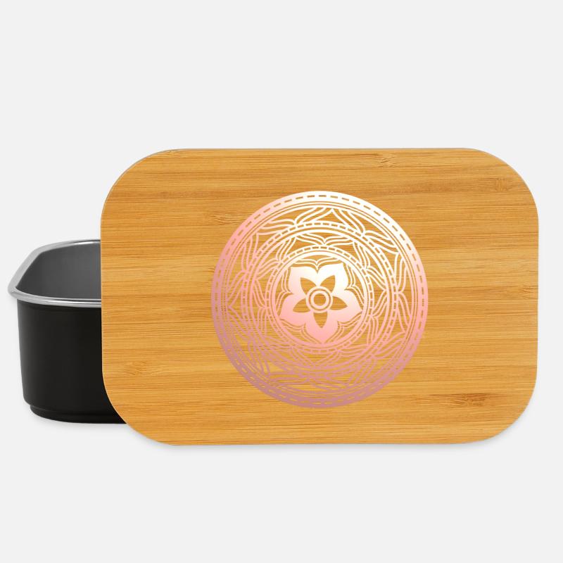Motif Mandala Floral Pastel - Boîte à goûter - noir