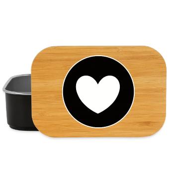 Design de cœur contrasté pour des vêtements expressifs - Boîte à goûter - noir - Devant