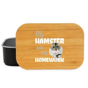 Devoirs de hamster drôle disant - Boîte à goûter - noir - Devant