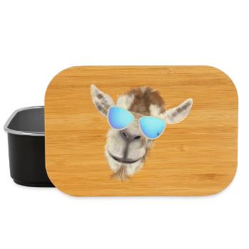 Casual goat head with sunglasses - Lunch Box - black - Front