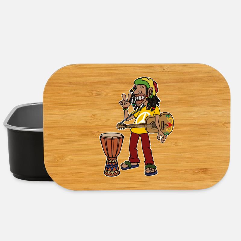 Reggae Reggaeton Jamaïque Ragga Peace Jah Rasta - Boîte à goûter - noir