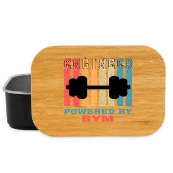 Funny Engineer Powered by Gym Tshirt for Engineers - Lunch Box - black - Front
