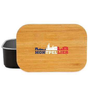 Montpellier City Skyline France Landmark Map - Lunch Box - black - Front