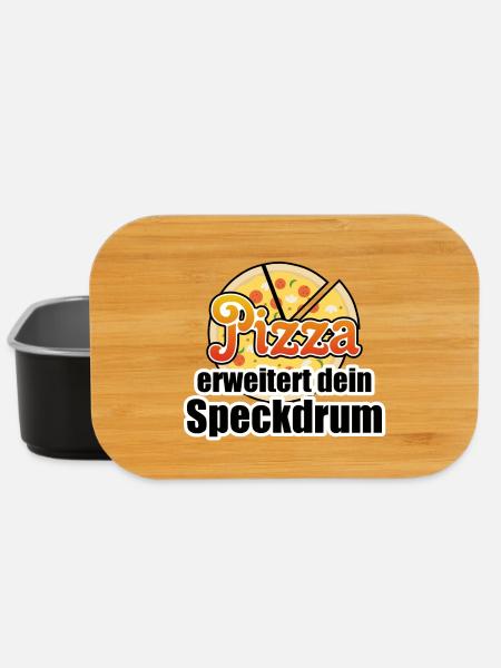 Pizza Figur Diaet lustig Essen Sprüche - Lunch Box - Schwarz