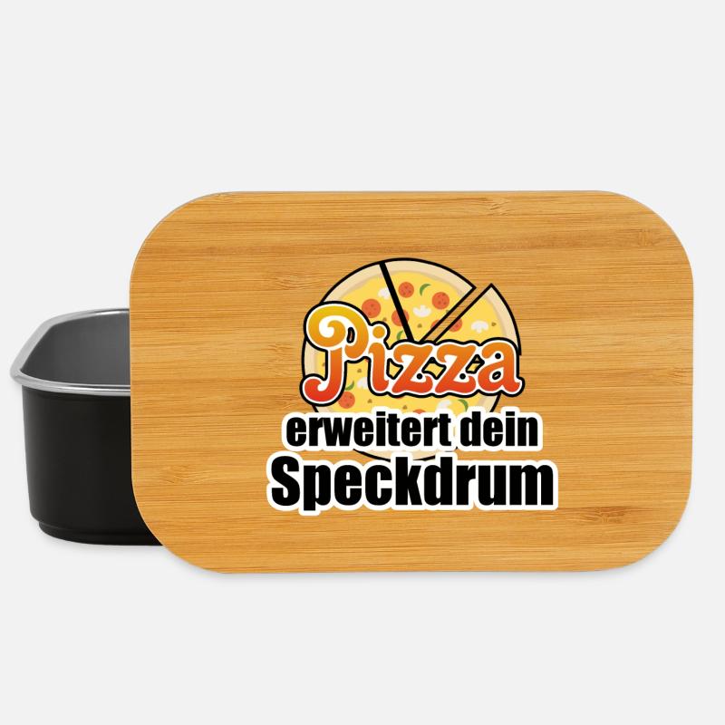 Pizza Figur Diaet lustig Essen Sprüche - Lunch Box - Schwarz