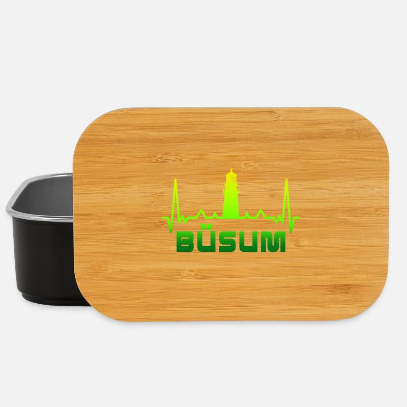 Büsum Leuchtturm Design / Geschenkidee - Lunch Box - Schwarz