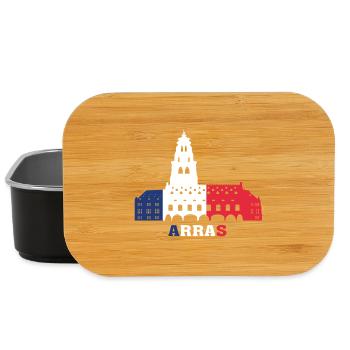 Arras City Skyline Frankreich Landmark Map - Lunch Box - Schwarz - Vorne