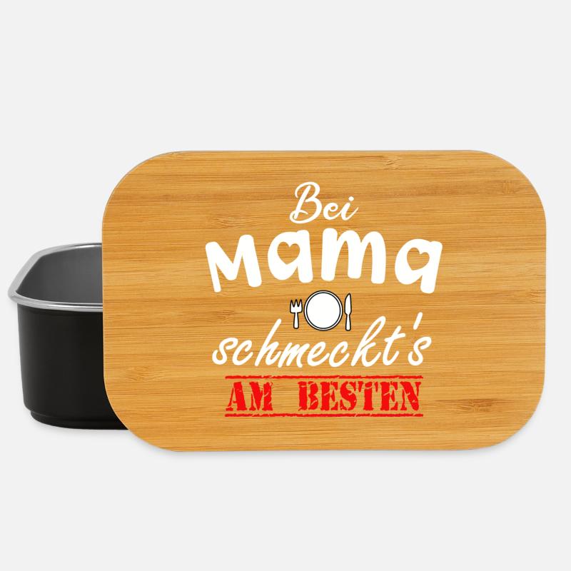 Bei Mama Schmeckt's Beste Köchin Muttertag Liebe - Lunch Box - Schwarz