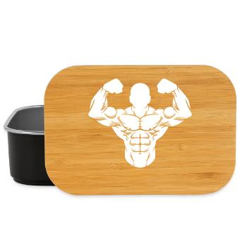 Bodybuilder Strong Man Toning Muscle Sport - Lunch Box - black - Front