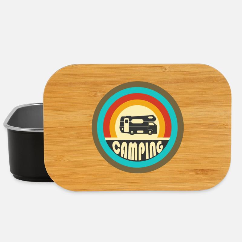 Camping Vintage Design / Geschenkidee - Lunch Box - Schwarz