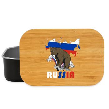 Russia bear design with map and flag - Lunch Box - black - Front