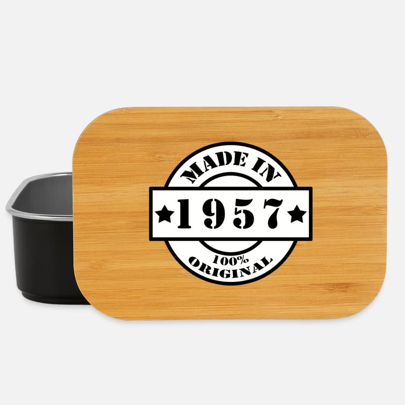 FAIT EN 1957 année de naissance année de fabrication cadeau vintage - Boîte à goûter - noir