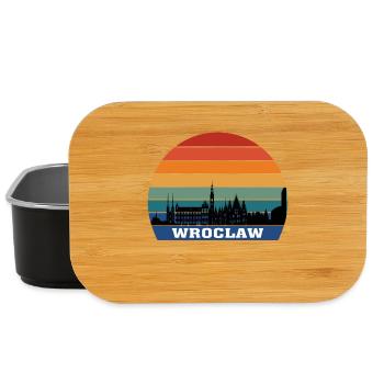 Wroclaw Pologne Skyline Silhouette Souvenir Flag - Boîte à goûter - noir - Devant