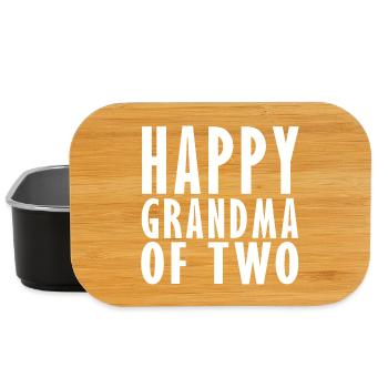 Happy grandma of 2 - Lunch Box - Schwarz - Vorne