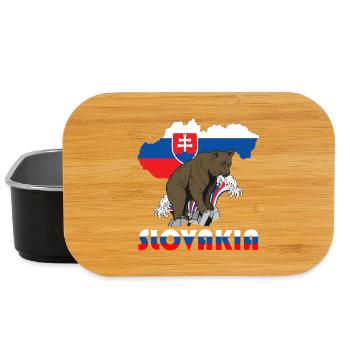 Slowenien Bär Design mit Landkarte und Flagge - Lunch Box - Schwarz - Vorne