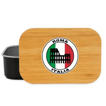 Roma Italien Reisen Souvenir Italienische Flagge Abzeichen Rom - Lunch Box - Schwarz - Vorne