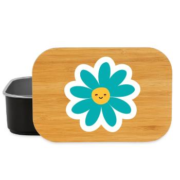 Kawaii Türkis Daisy Lächeln - Lunch Box - Schwarz - Vorne