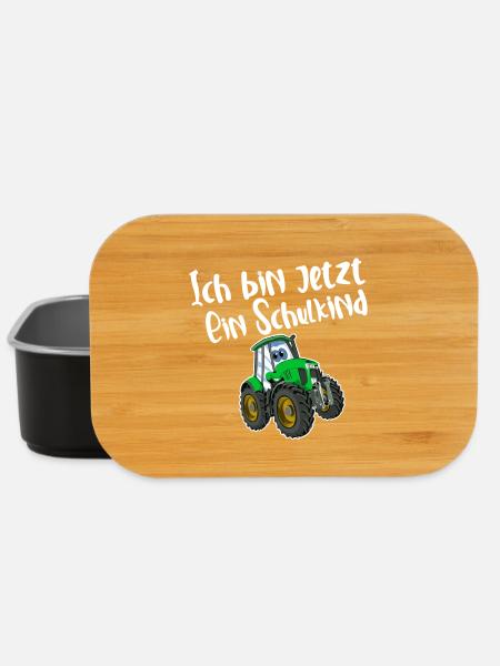 Ich Bin Jetzt Ein Schulkind Traktor - Lunch Box - Schwarz