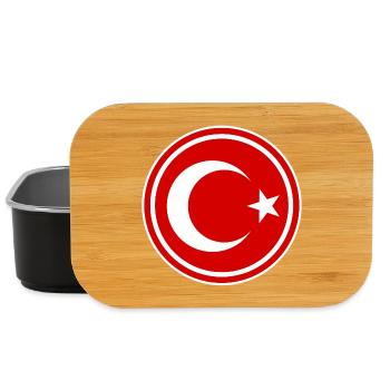Turkey flag round - Lunch Box - black - Front