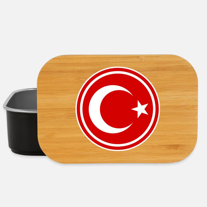Türkei Flagge rund - Lunch Box - Schwarz