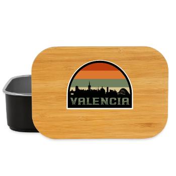 Valencia Spanien Skyline Silhouette Spanische Flagge - Lunch Box - Schwarz - Vorne