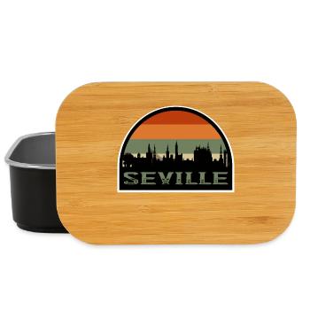 Séville Espagne Skyline Voyage Souvenir Drapeau Espagnol - Boîte à goûter - noir - Devant