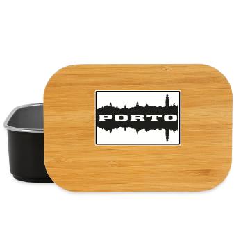 Porto Portugal Travel Souvenir Skyline Silhouette - Lunch Box - black - Front