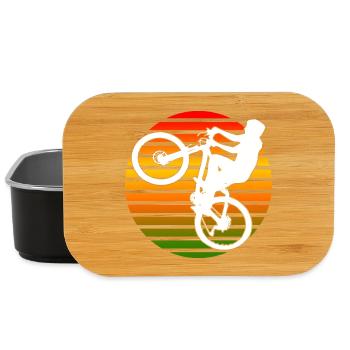 Wheelie Rad radfahren Geschenk - Lunch Box - Schwarz - Vorne