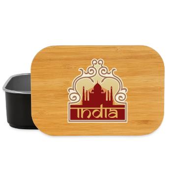 India Travel Souvenir Sticker Indische Flagge Abzeichen - Lunch Box - Schwarz - Vorne
