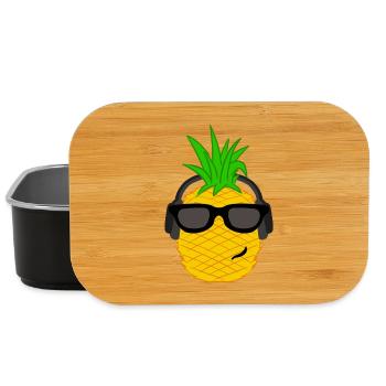 Cool ananas vacances sur les îles des Caraïbes - Boîte à goûter - noir - Devant