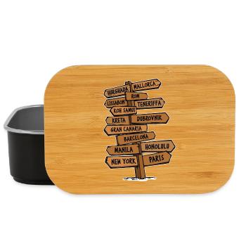 Vacation Travel Travel Vacation Chill Relax - Lunch Box - black - Front