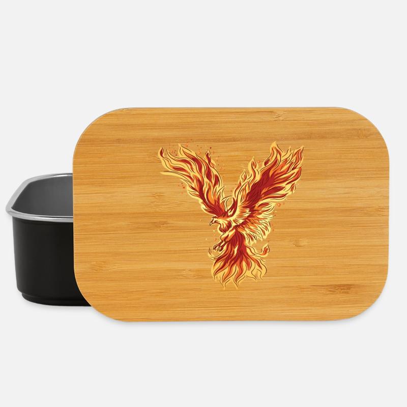 Fiery Phoenix Mythos Design - Lunch Box - black