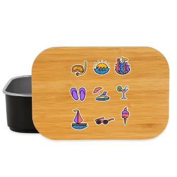 Summer sun vacation beach ocean relax vacations - Lunch Box - black - Front