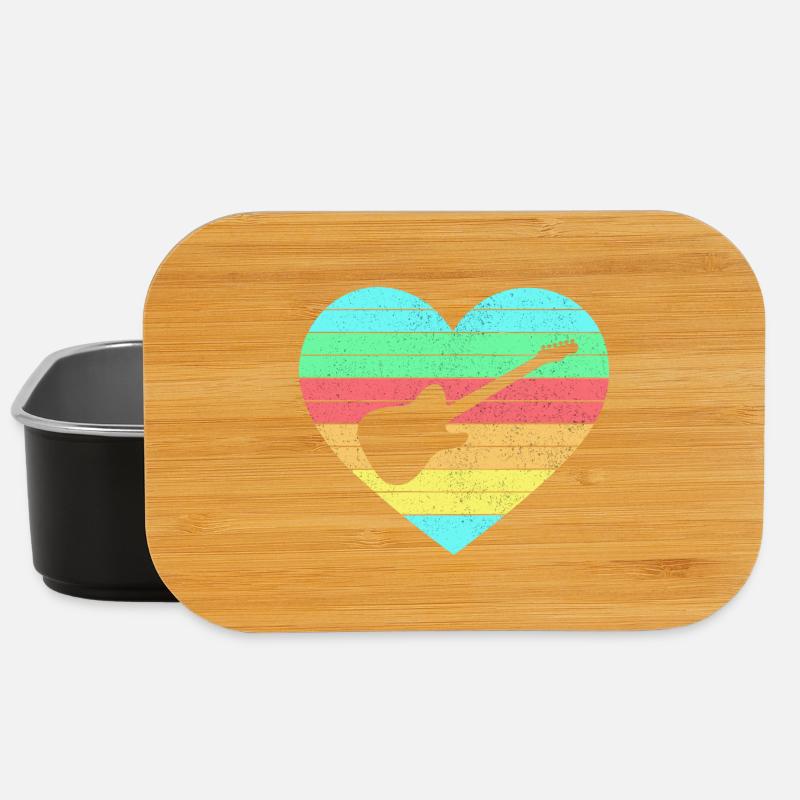 Guitars heart design with rainbow / gift - Lunch Box - black