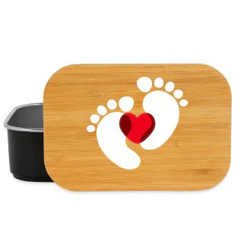 Bébé Pieds Bébé Enceinte Coeur - Boîte à goûter - noir - Devant