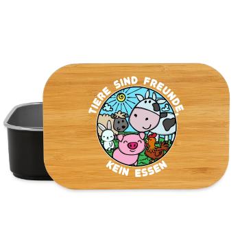 Schwein Kuh Vegan Statement Tierlieb - Lunch Box - Schwarz - Vorne