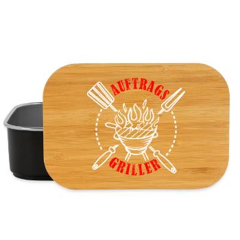 Auftragsgriller Grillen BBQ Grillmeister Geschenk - Lunch Box - Schwarz - Vorne