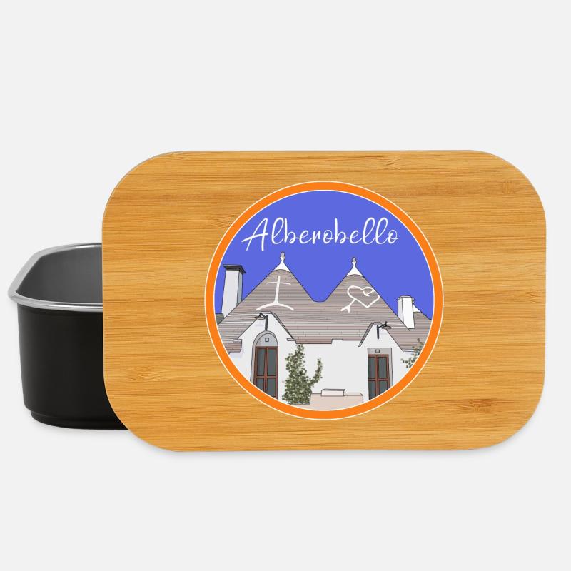 Trulli Häuser Alberobello Bari Trullo Italien - Lunch Box - Schwarz