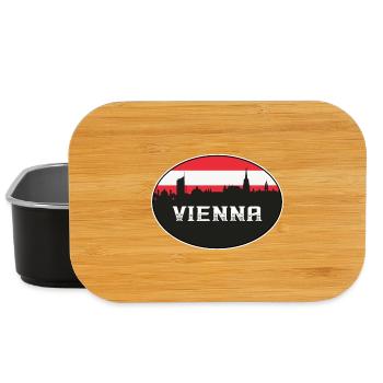 Vienna Austria Skyline Silhouette Austrian Flag Tr - Lunch Box - black - Front