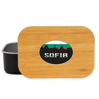 Sofia Bulgaria Skyline Silhouette Bulgarian Flag T - Lunch Box - black - Front