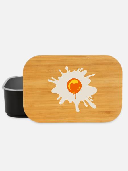 Orangener Farbklecks Tropfen Ei - Lunch Box - Schwarz