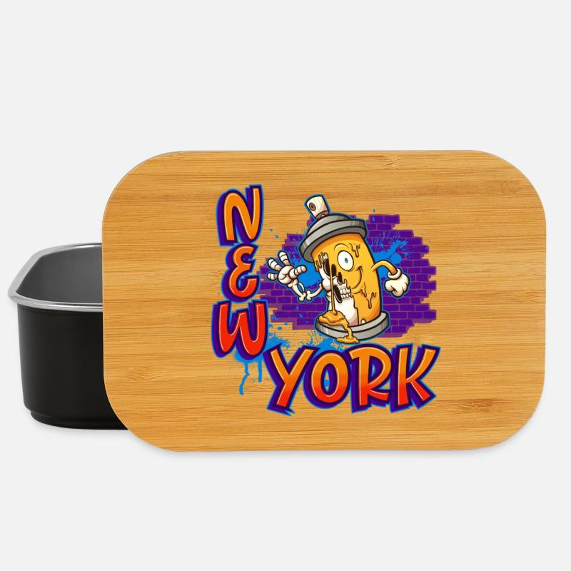 New York Graffiti - Lunch Box - Schwarz