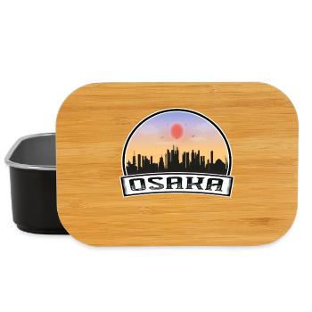Osaka Japon Skyline Vintage Sunset Voyage Souvenir - Boîte à goûter - noir - Devant