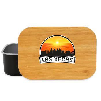 Las Vegas Nevada USA Skyline Vintage Sonnenuntergang Reisen - Lunch Box - Schwarz - Vorne