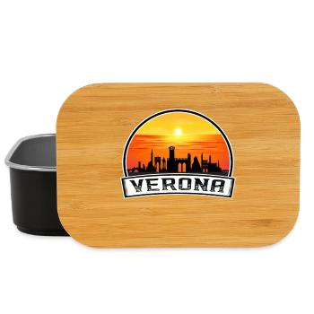 Vérone Italie Skyline Vintage Sunset Voyage Souveni - Boîte à goûter - noir - Devant