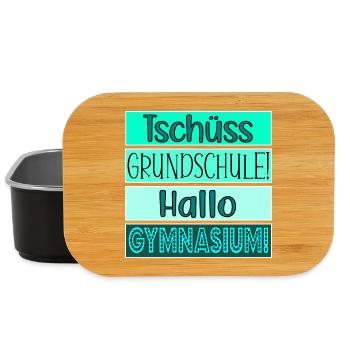 Tschüss Grundschule Hallo Gymnasium FÜNFTKLÄSSLER - Lunch Box - Schwarz - Vorne