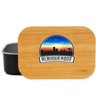 Albuquerque New Mexico USA Skyline Vintage Sonnenuntergang - Lunch Box - Schwarz - Vorne