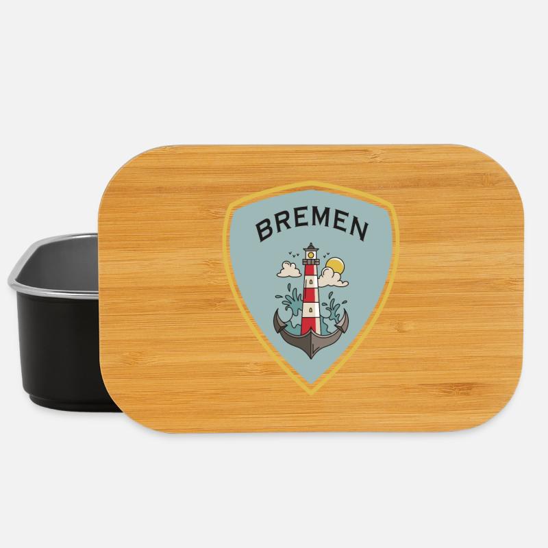 Bremen Leuchtturm Wappen Design - Lunch Box - Schwarz